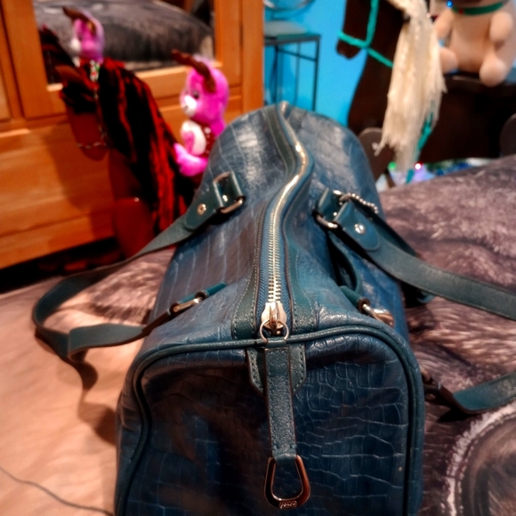 Teal blue Coach medium handbag - Picture 7 of 15